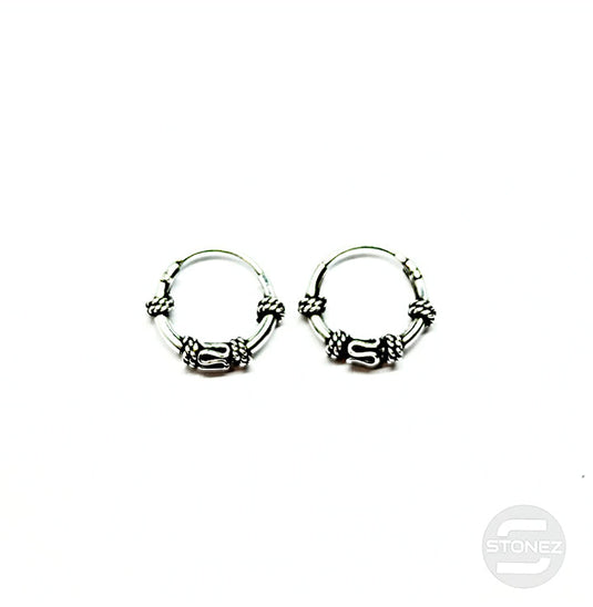 500301288 Pendientes Aros Plata 925 Diseño Bali 1,2 x 10 mm.