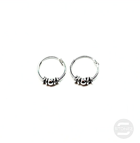 500301289 Pendientes Aros Plata 925 Diseño Bali 1,2 x 12 mm.