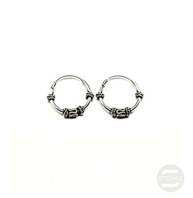 500301290 Pendientes Aros Plata 925 Diseño Bali 1,2 x 12 mm.