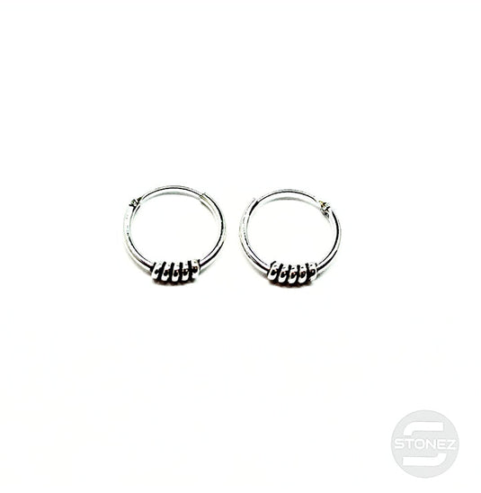 500301292 Pendientes Aros Plata 925 Diseño Bali 1,2 x 12 mm.