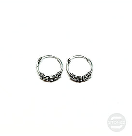 500301293 Pendientes Aros Plata 925 Diseño Bali 1,2 x 12 mm.