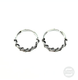 500301296 Pendientes Aros Plata 925 Diseño Bali 1,2 x 16 mm.