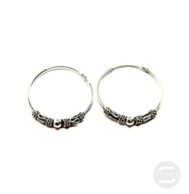 500301297 Pendientes Aros Plata 925 Diseño Bali 1,2 x 22 mm.