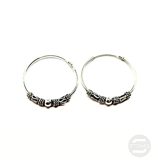 500301297 Pendientes Aros Plata 925 Diseño Bali 1,2 x 22 mm.