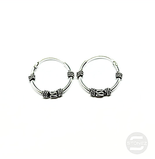 500301300 Pendientes Aros Plata 925 Diseño Bali 1,2 x 14 mm