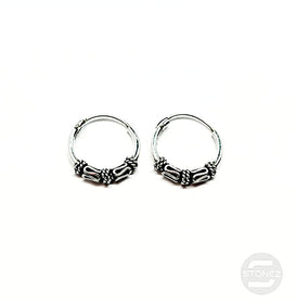 500301301 Pendientes Aros Plata 925 Diseño Bali 1,2 x 12 mm