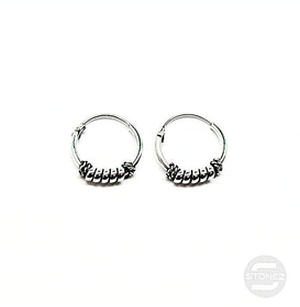 500301302 Pendientes Aros Plata 925 Diseño Bali 1,2 x 12 mm