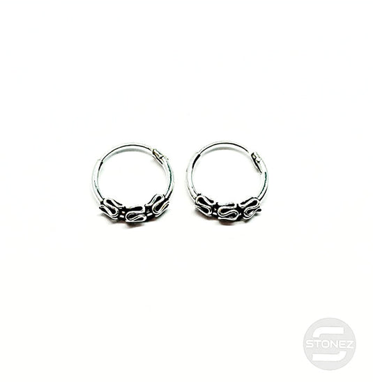 500301303 Pendientes Aros Plata 925 Diseño Bali 1,2 x 12 mm