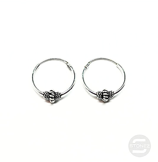 500301304 Pendientes Aros Plata 925 Diseño Bali 1,2 x 14 mm