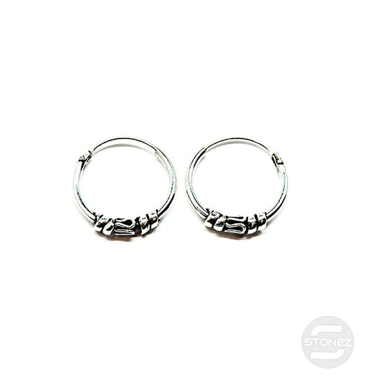 500301306 Pendientes Aros Plata 925 Diseño Bali 1,2 x 14 mm