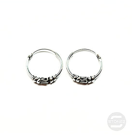 500301306 Pendientes Aros Plata 925 Diseño Bali 1,2 x 14 mm