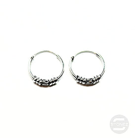 500301307 Pendientes Aros Plata 925 Diseño Bali 1,2 x 14 mm