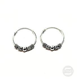 500301308 Pendientes Aros Plata 925 Diseño Bali 1,2 x 16 mm