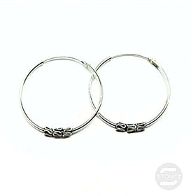 500301309 Pendientes Aros Plata 925 Diseño Bali 1,2 x 25 mm