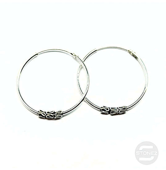 500301309 Pendientes Aros Plata 925 Diseño Bali 1,2 x 25 mm