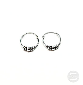 500301311 Pendientes Aros Plata 925 Diseño Bali 1,2 x 12 mm