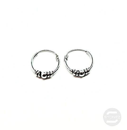 500301311 Pendientes Aros Plata 925 Diseño Bali 1,2 x 12 mm