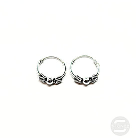 500301314 Pendientes Aros Plata 925 Diseño Bali 1,2 x 12 mm