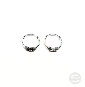 500301315 Pendientes Aros Plata 925 Diseño Bali 1,2 x 12 mm