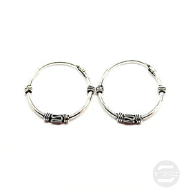 500301316 Pendientes Aros Plata 925 Diseño Bali 1,2 x 18 mm