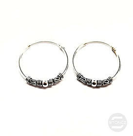 500301317 Pendientes Aros Plata 925 Diseño Bali 1,2 x 20mm