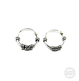 500301319 Pendientes Aros Plata 925 Diseño Bali 1,2 x 12mm.