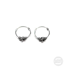 500301321 Pendientes Aros Plata 925 Diseño Bali 1,2 x 12mm.