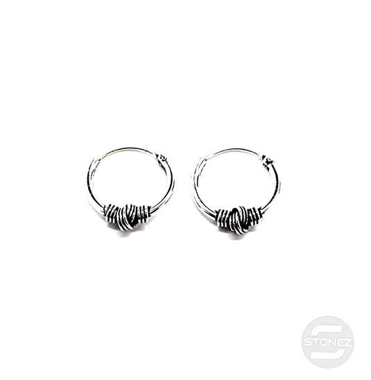 500301321 Pendientes Aros Plata 925 Diseño Bali 1,2 x 12mm.