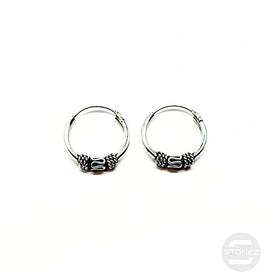 500301322 Pendientes Aros Plata 925 Diseño Bali 1,2 x 12mm.