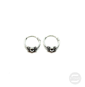 500301323 Pendientes Aros Plata 925 Diseño Bali 1,2 x 10mm.