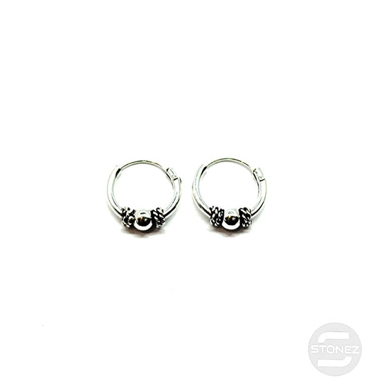 500301323 Pendientes Aros Plata 925 Diseño Bali 1,2 x 10mm.