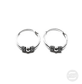 500301325 Pendientes Aros Plata 925 Diseño Bali 1,2 x 14mm.