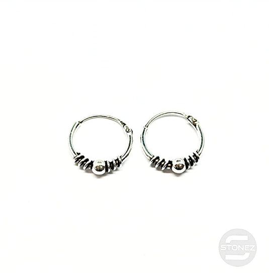 500301326 Pendientes Aros Plata 925 Diseño Bali 1,2 x 12mm.