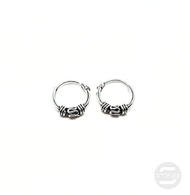 500301327 Pendientes Aros Plata 925 Diseño Bali 1,2 x 10mm.