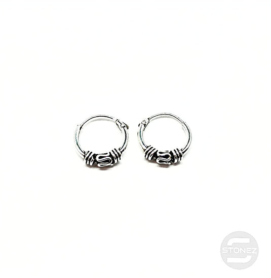 500301327 Pendientes Aros Plata 925 Diseño Bali 1,2 x 10mm.