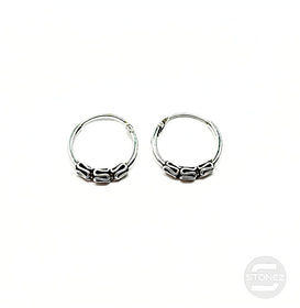 500301328 Pendientes Aros Plata 925 Diseño Bali 1,2 x 12mm.