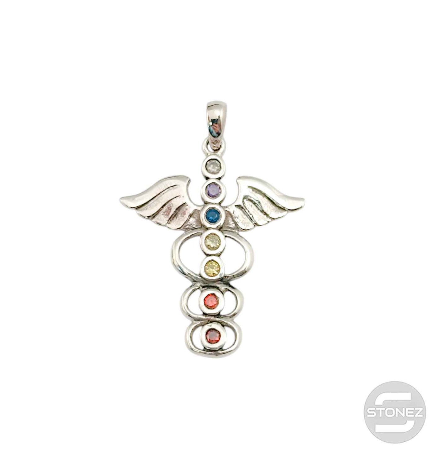 500303101 Colgante De Plata 925 Caduceo 7 Chakras 30x25 mm