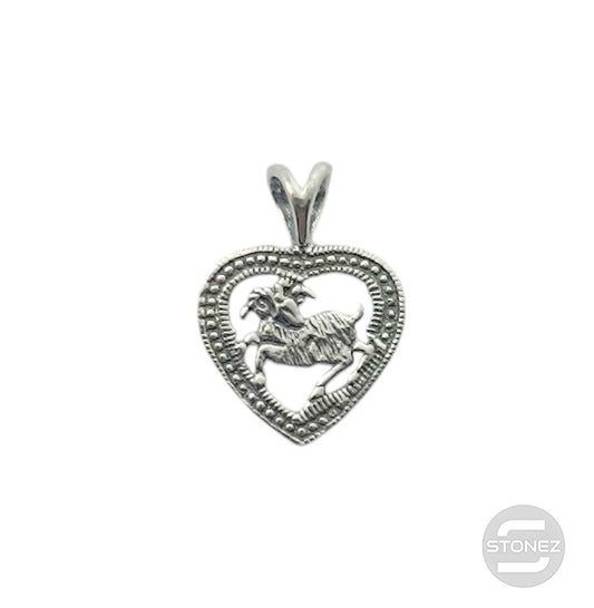 500303093-03 Colgante De Plata 925 Corazón Horóscopo Símbolo Aries 15 mm Aporx