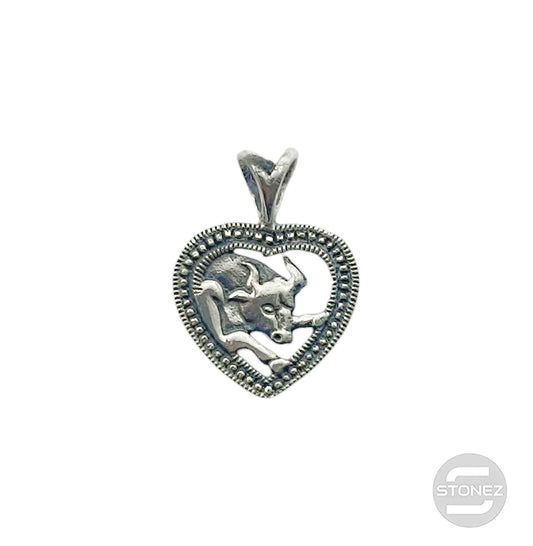 500303093-04 Colgante De Plata 925 Corazón Horóscopo Símbolo Tauro 15 mm Aporx
