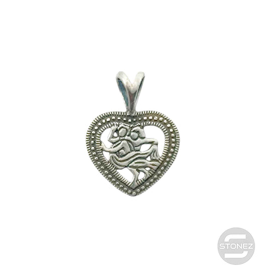 500303093-05 Colgante De Plata 925 Corazón Horóscopo Símbolo Geminis15 mm Aporx