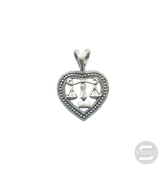 500303093-09 Colgante De Plata 925 Corazón Horóscopo Símbolo Libra 15 mm Aporx