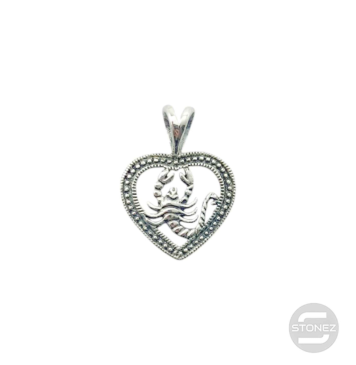 500303093-10 Colgante De Plata 925 Corazón Horóscopo Símbolo Escorpio 15 mm Aporx