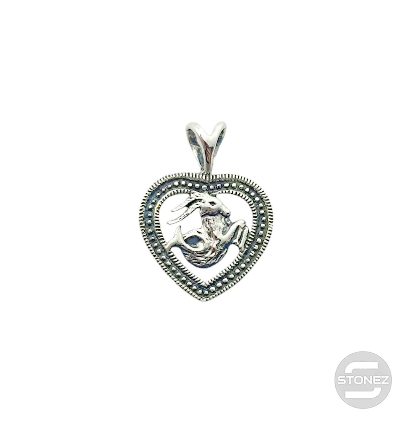 500303093-12 Colgante De Plata 925 Corazón Horóscopo Símbolo Capricornio 15 mm Aporx