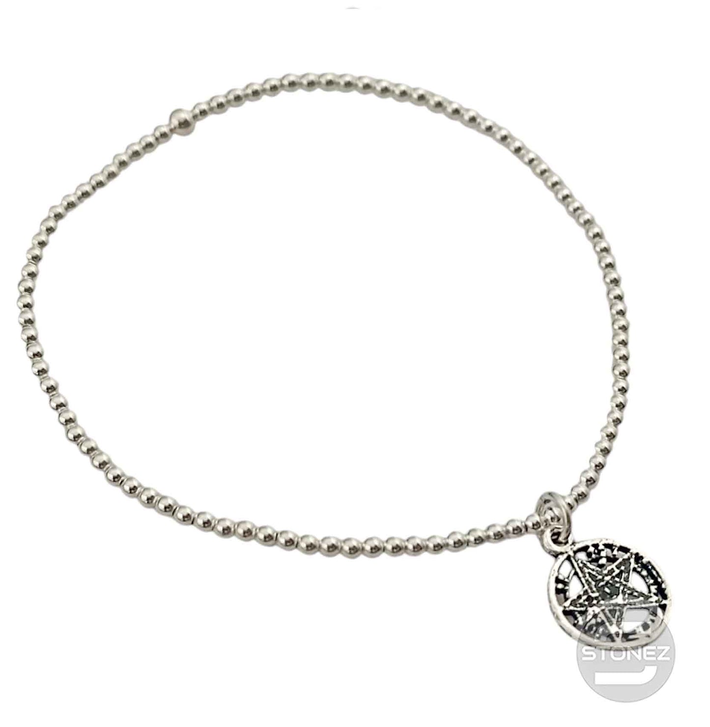 500303148 Pulsera Elastica de Plata 925 Con Bola 2 mm Tetragrammaton 11 mm