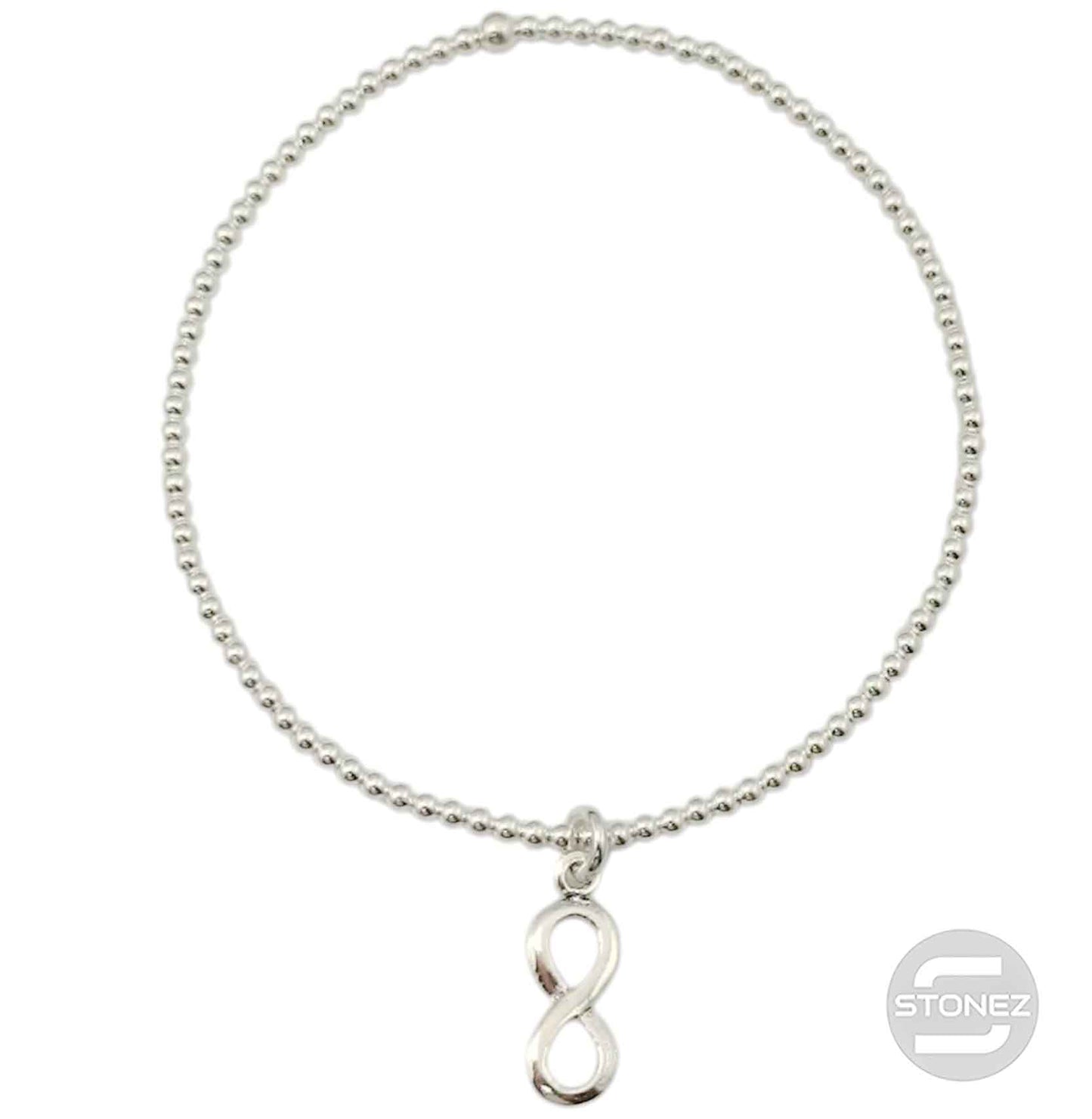 500303151 Pulsera Elastica de Plata 925 Con Bola 2 mm Infinito 6x16 mm