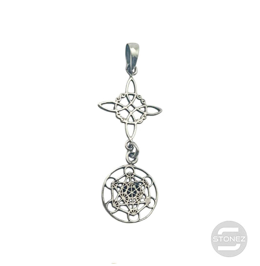 Colgante En Plata 925 Nudo De Bruja Y Metatron 30 mm Largo Aporx  500303927