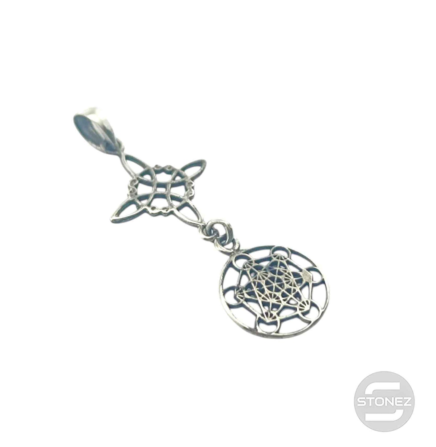 Colgante En Plata 925 Nudo De Bruja Y Metatron 30 mm Largo Aporx  500303927