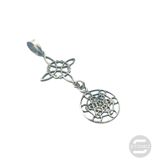 Colgante En Plata 925 Nudo De Bruja Y Metatron 30 mm Largo Aporx  500303927