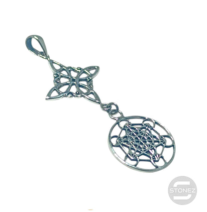 Colgante En Plata 925 Nudo De Bruja Y Metatron 45 mm Largo Aporx 500303928
