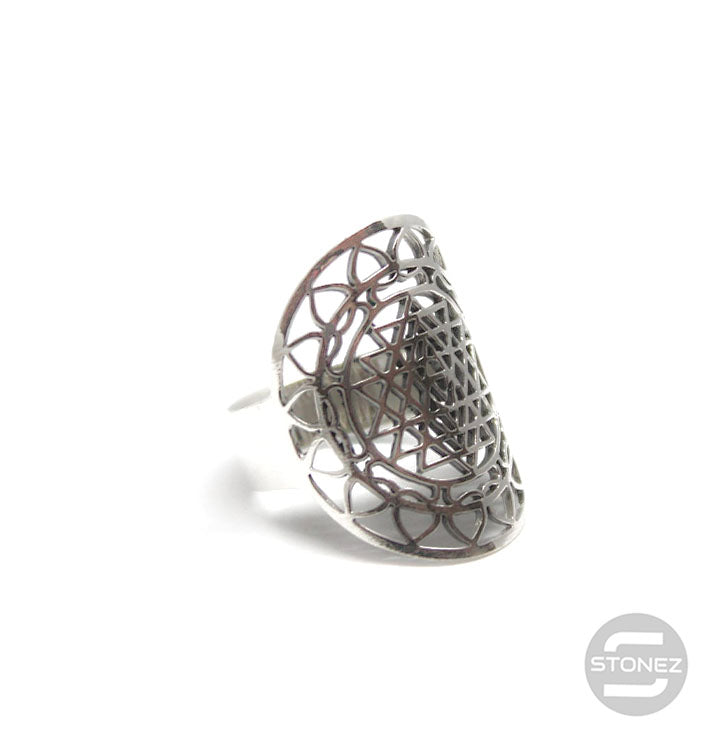 Carregue a imagem no visualizador da galeria, 500401407 Anillo Shiri Yantra Plata De Ley 925
